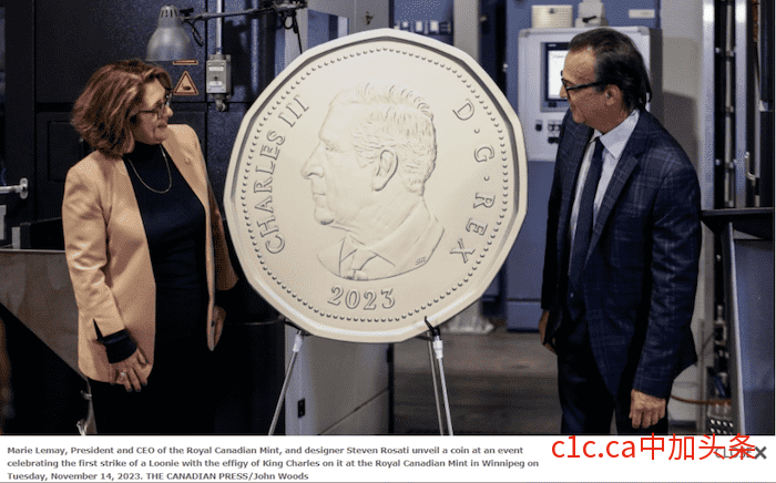 加拿大铸造首批印有查尔斯国王头像硬币